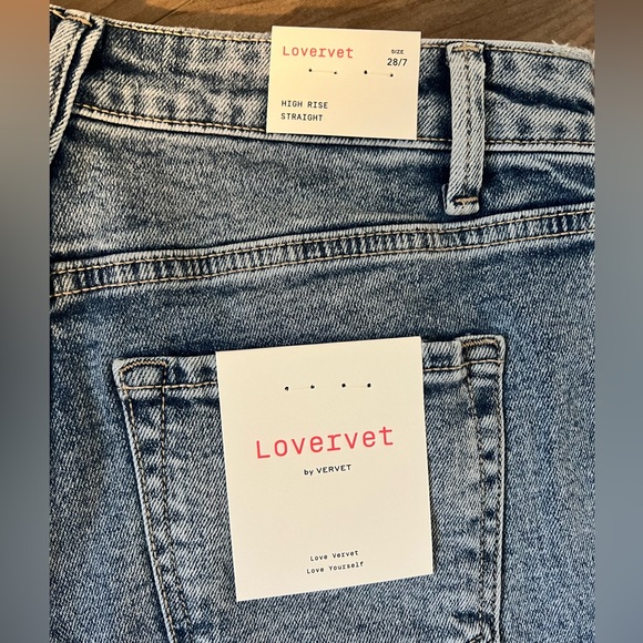 Lovervet By Vervet High Rise Distressed Detail Straight Jeans - Picture 5 of 6